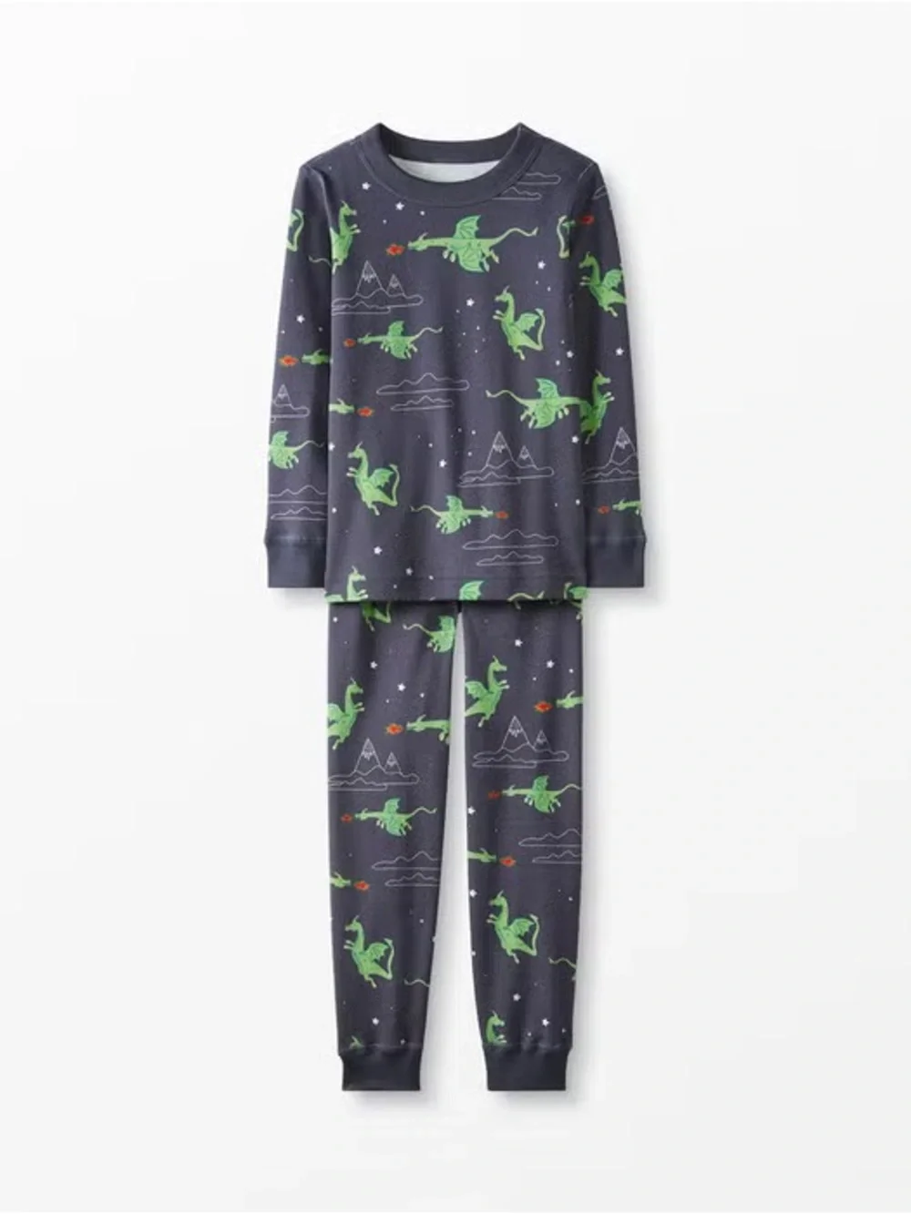 Hanna Andersson Dragon Long John Pajamas size 10